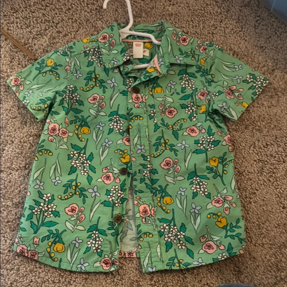 Floral Green Kids Shirt